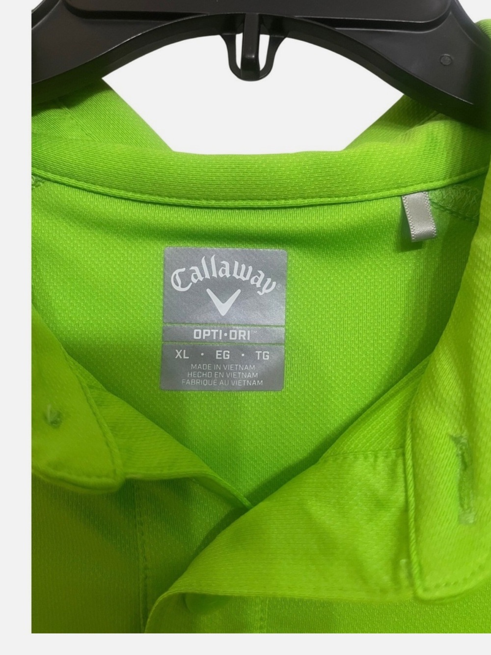 Callaway Men's Opti-Dri Polo Shirt - Bright Lime Green Size XL *note*